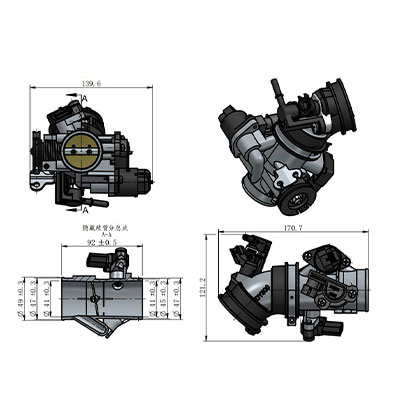 D0320 39mm motorcycle throttle body